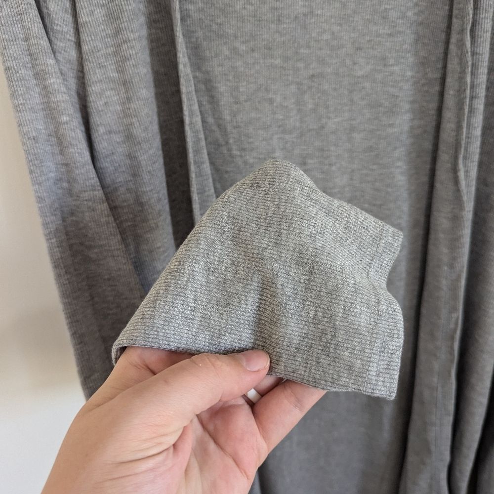 Amalli Talli Grey Ribbed Open Cardigan Size Medium Tall — image 5 of 5